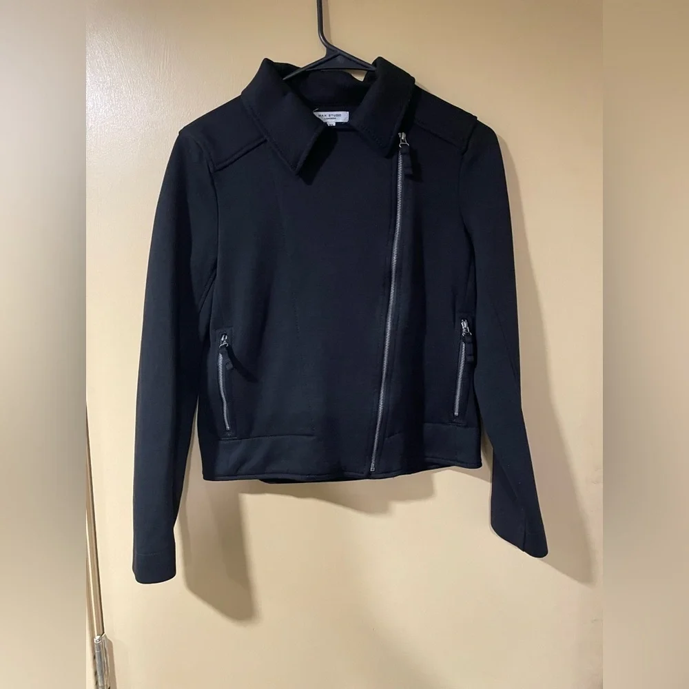 Max Studio Black Bomber Jacket
